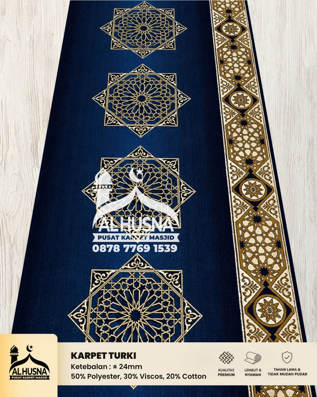 karpet masjid anti slip base rubber