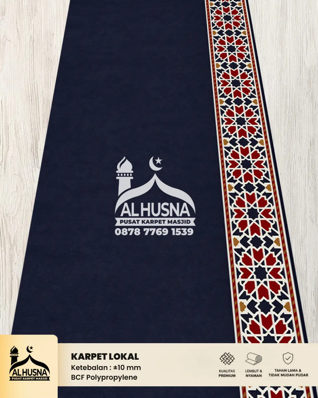 karpet masjid custom roll sesuai dimensi ruangan