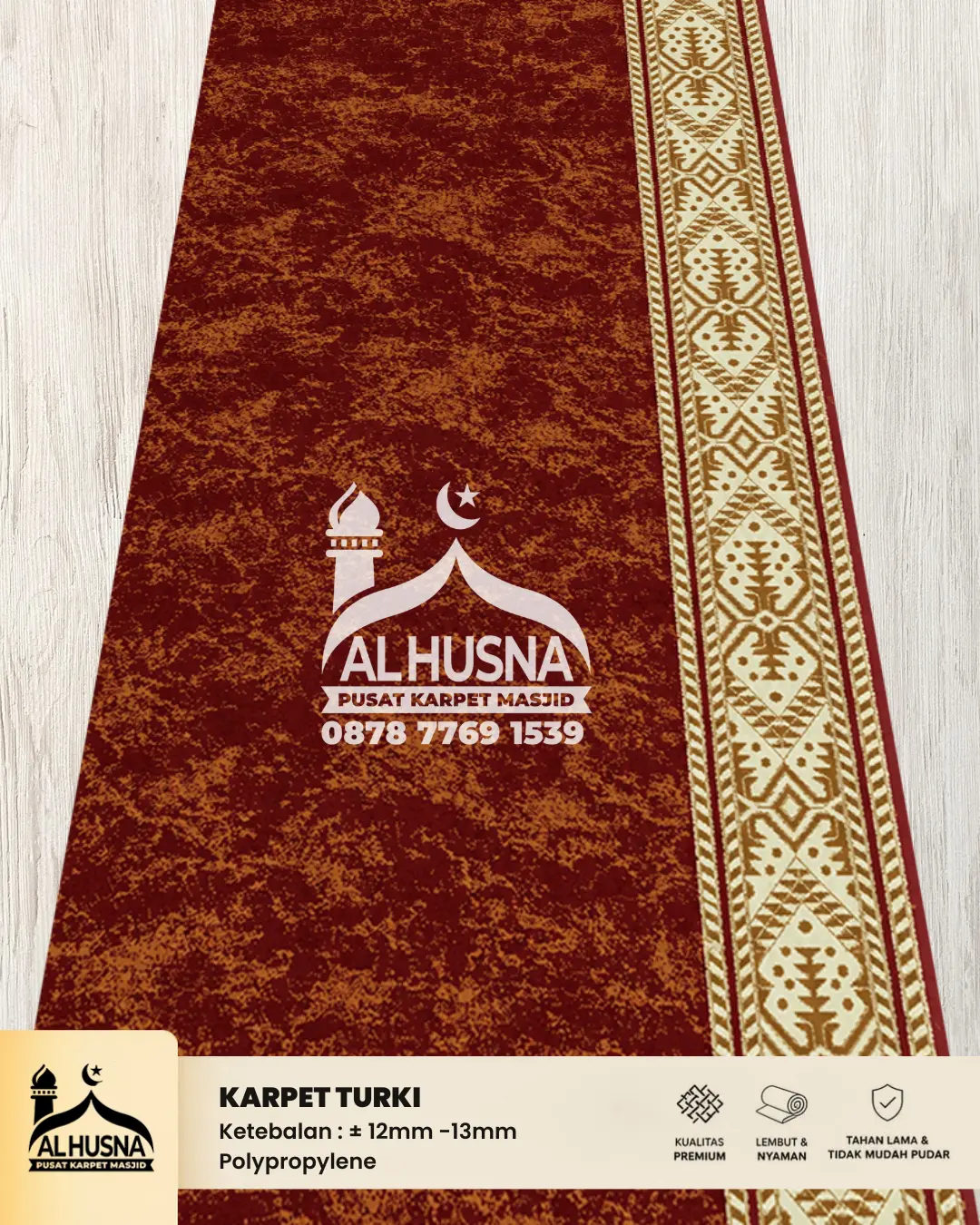 Karpet masjid warna merah maroon