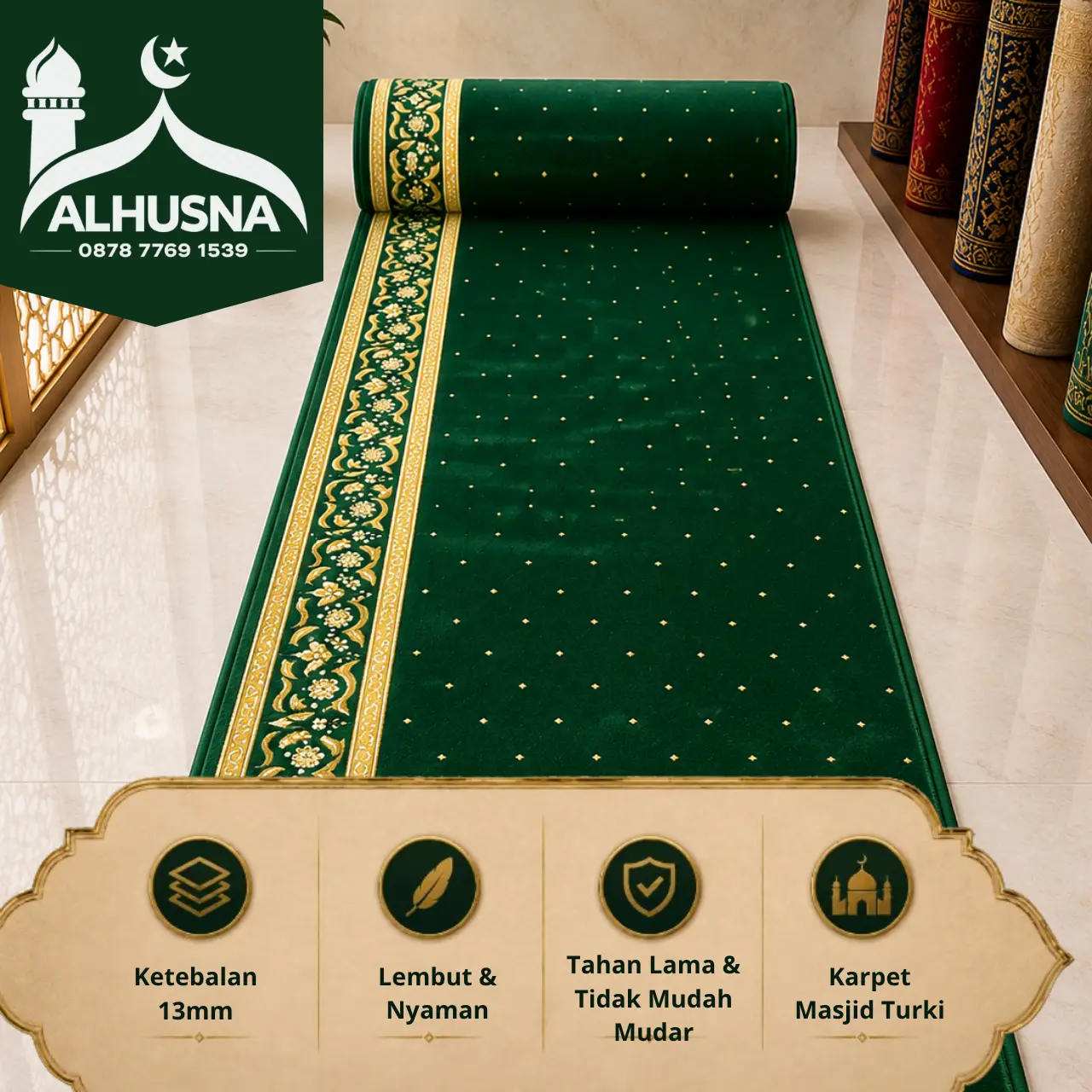 negosiasi harga supplier karpet masjid