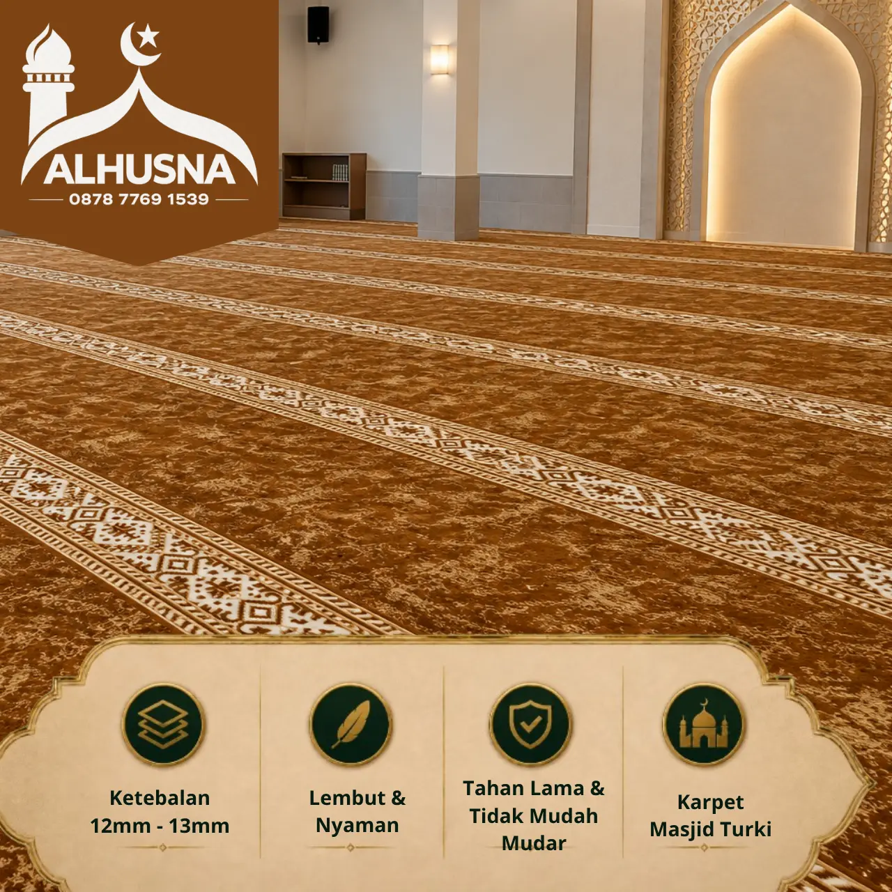 karpet masjid jute alami yang kuat dan ramah lingkungan