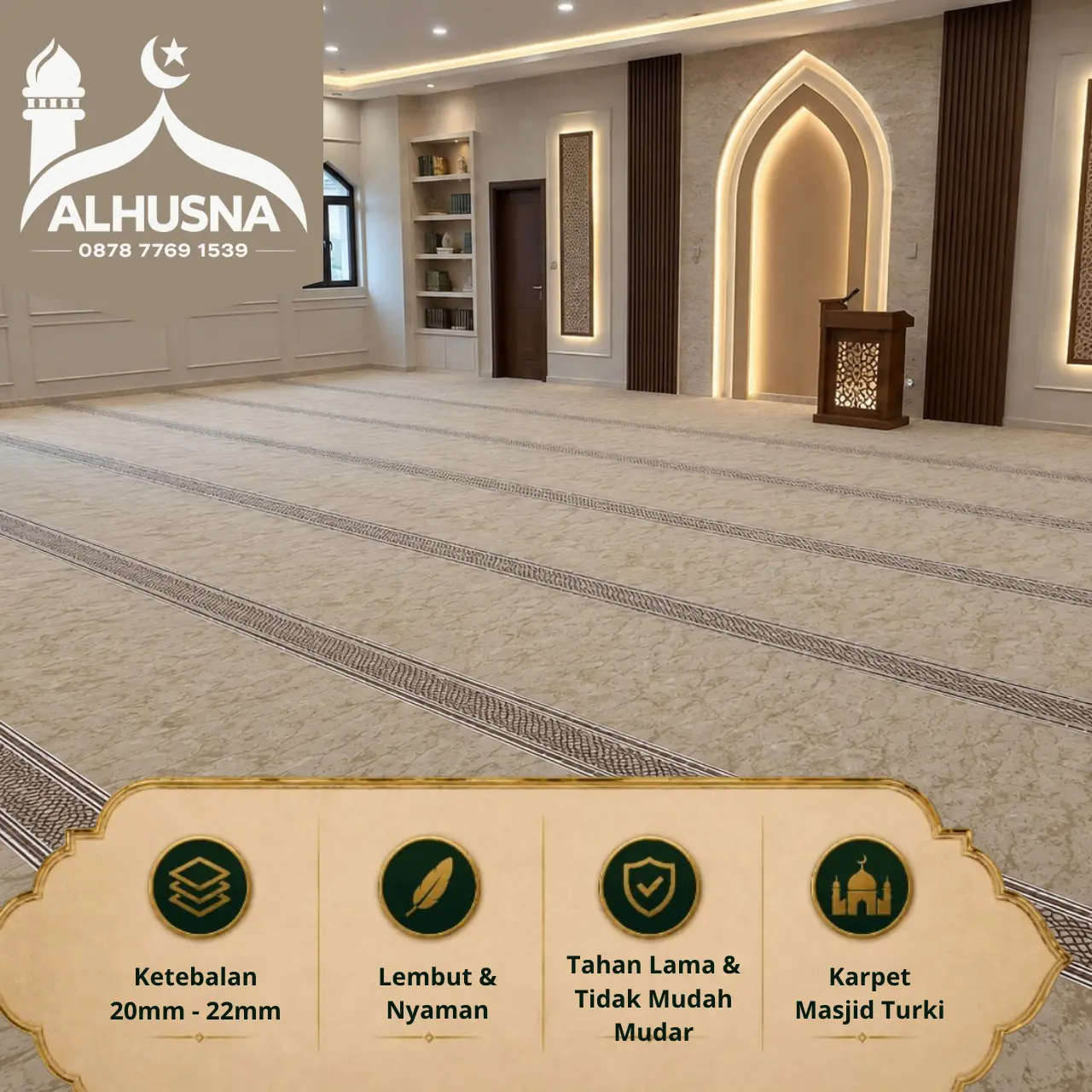 perbandingan wool nylon acrylic karpet masjid
